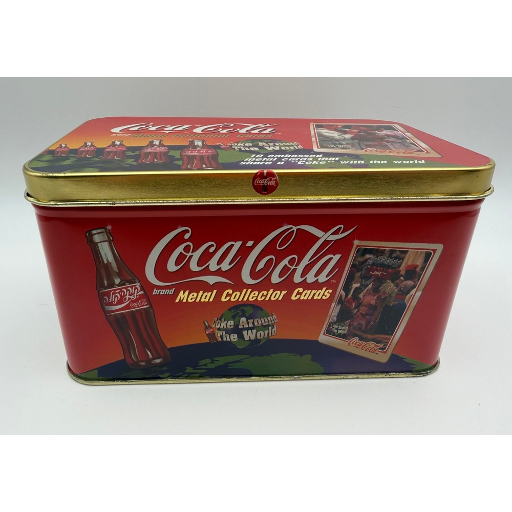 Coca-Cola Metal Collector Cards Coke Around The World 1996 Limited Edition Tin